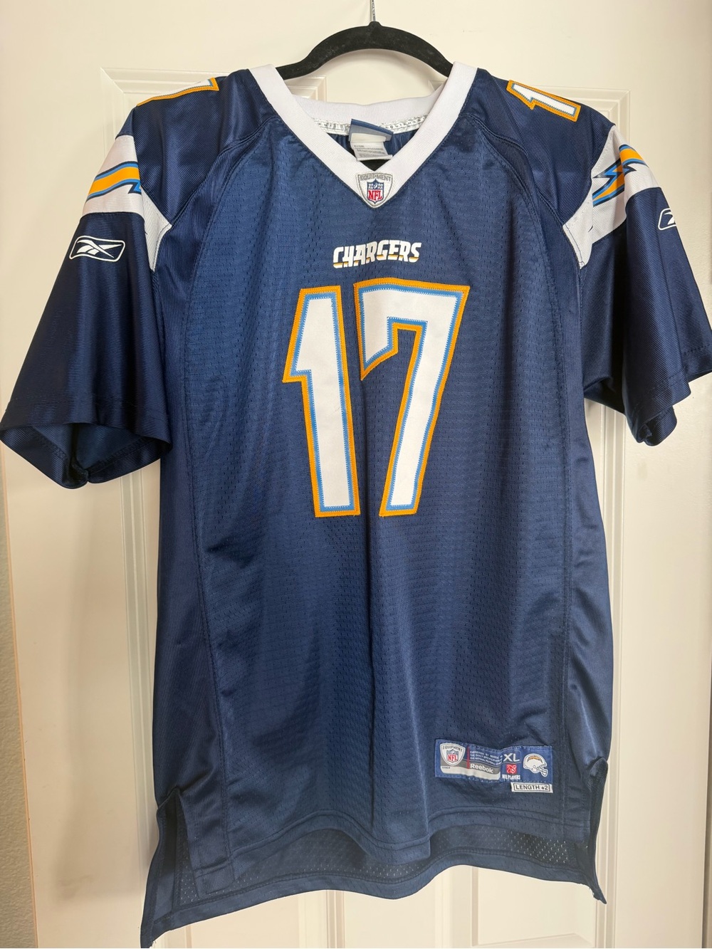 San Diego Chargers Philip Rivers  #17 boys XL Reebok Navy Football Jersey